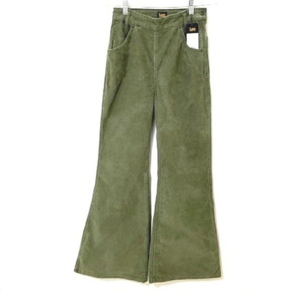 Lee Vintage Modern Corduroy High Rise Flare Jeans Green - Picture 1 of 7